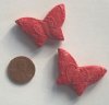 2 Large Red Cinnabar Butterflies